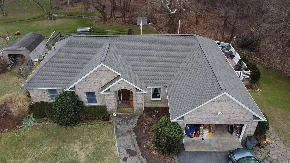 Completed roofing project on a single-family home